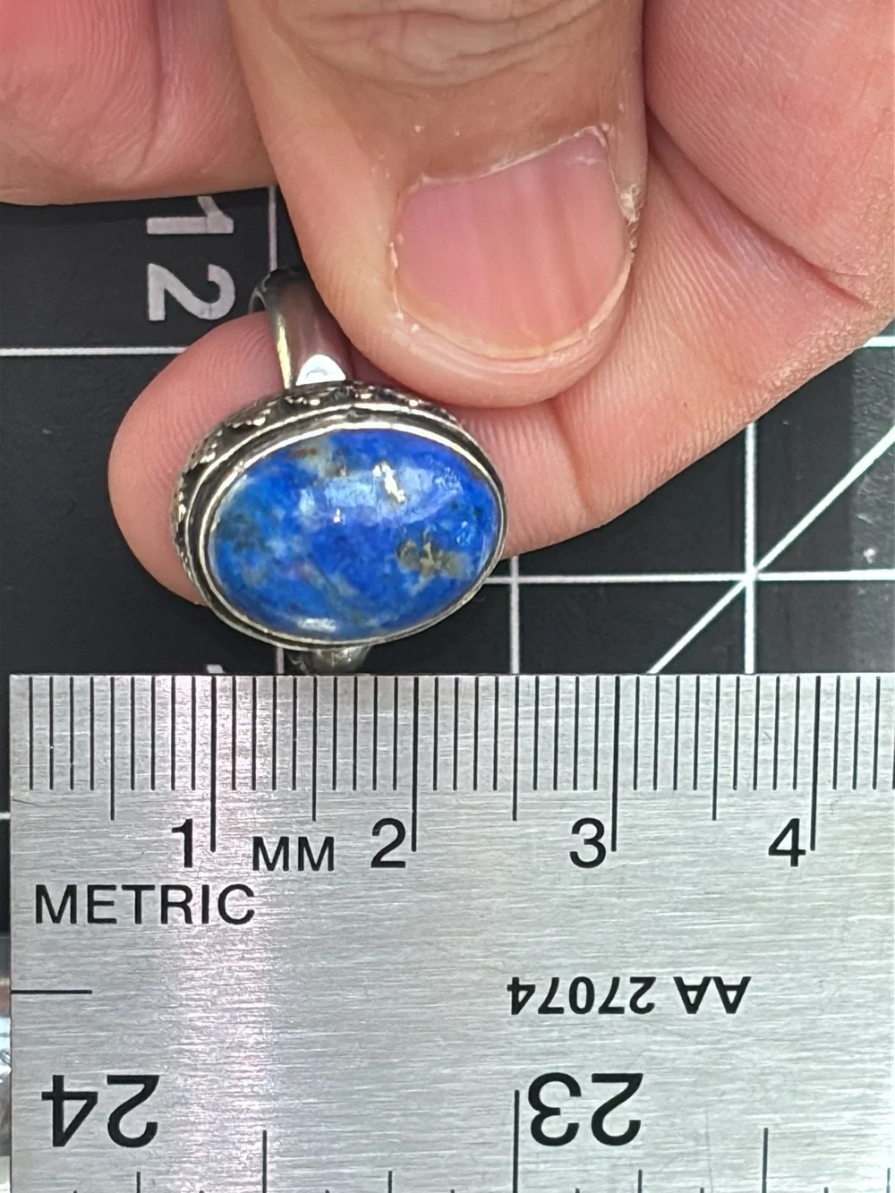 Vintage Sterling Silver Blue Lapis Lazuli Ring